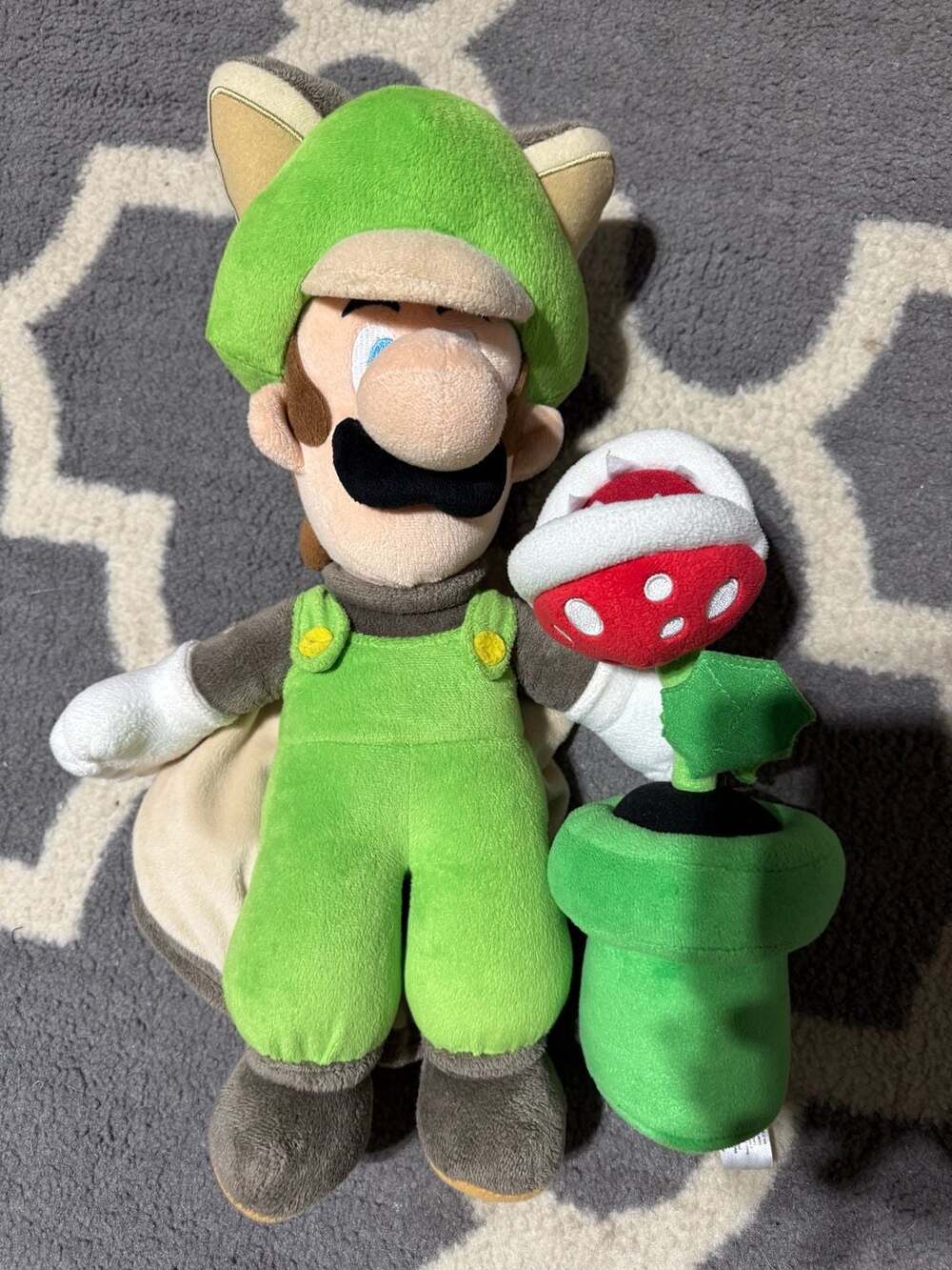 Squirrel Luigi & Piranha Plant Plush Duo